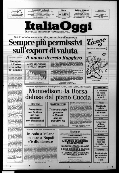 Italia oggi : quotidiano di economia finanza e politica